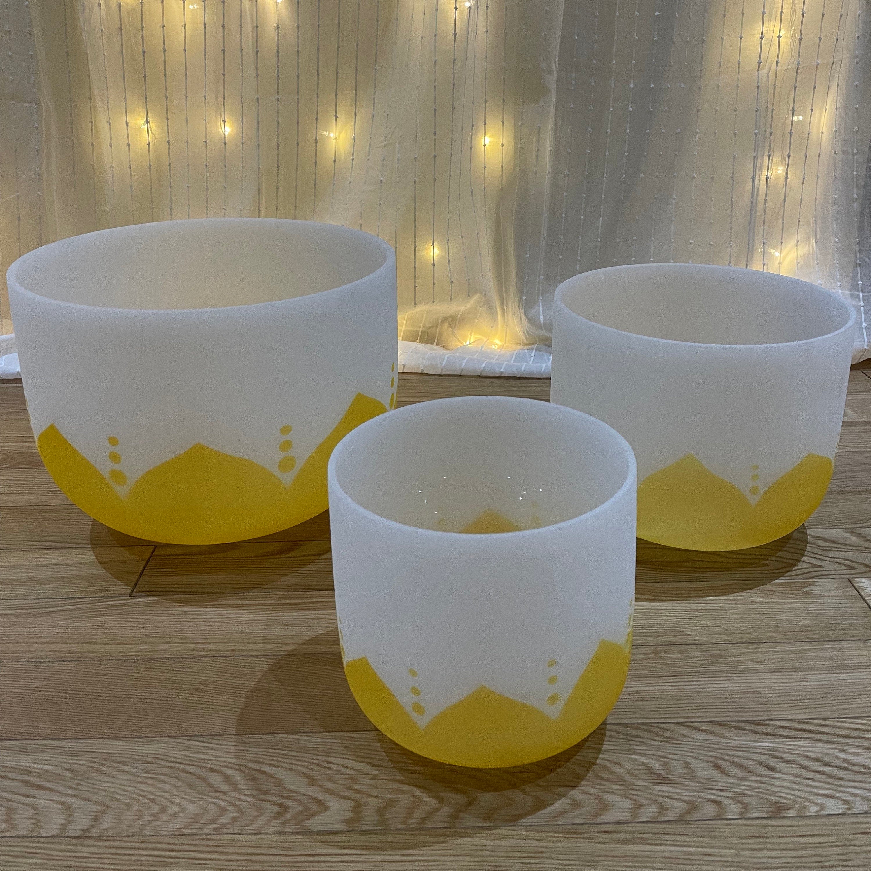 Three Bowls out of Big Sound Healing Starter Set 'Inspired by the Sun' Set of 3 Chakra Bowls
