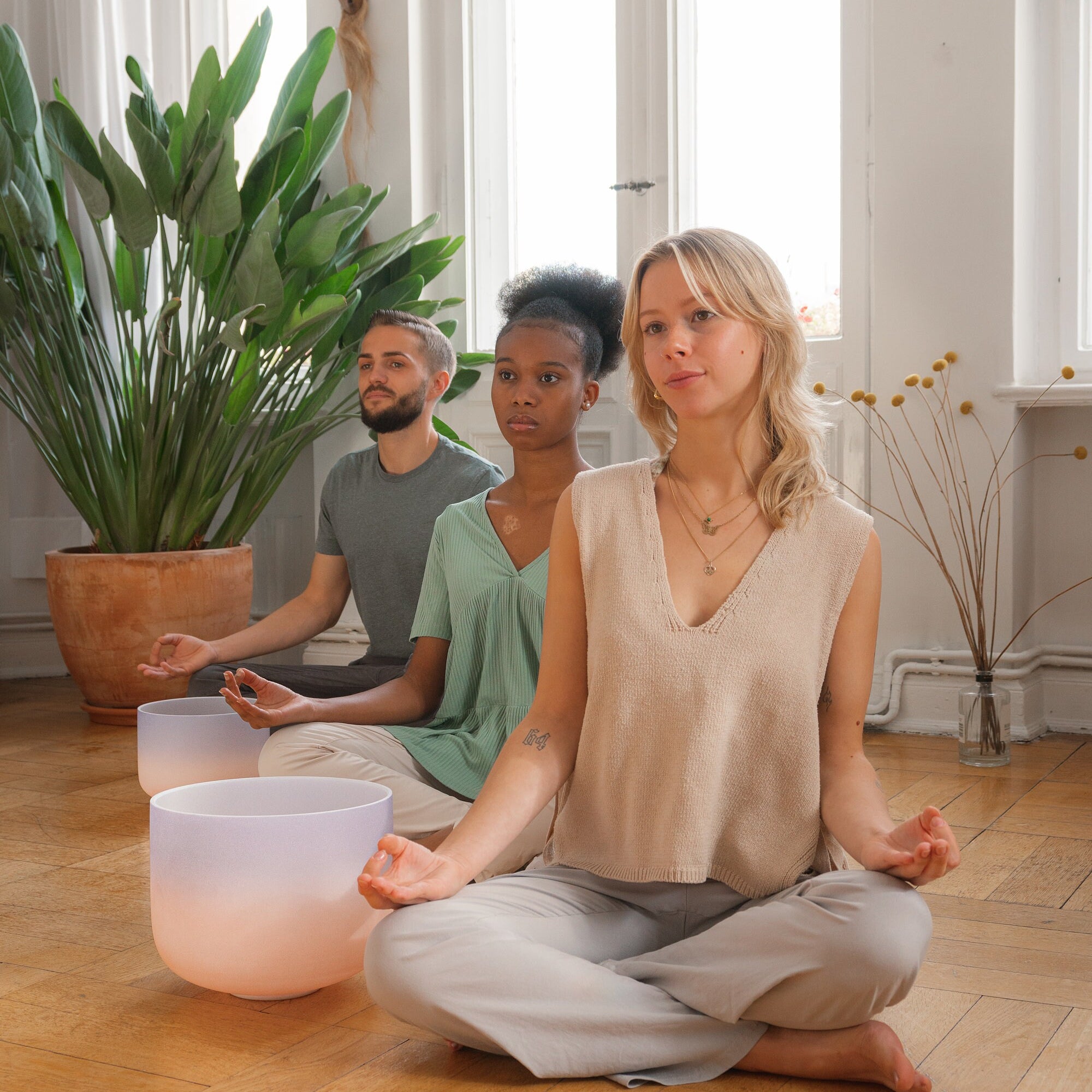 two girls and one boy in front of Driven by the Moon Small Bowl Set